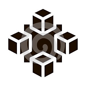 Blockchain Artificial Intelligence glyph icon