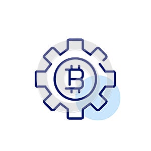 Blockchain automation and network optimization and maintenance. Pixel perfect, editable stroke icon