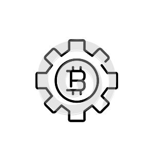 Blockchain automation and network optimization and maintenance. Pixel perfect vector icon