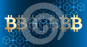 Blockchain bitcoin background