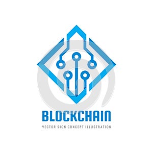 Blockchain - concept business logo template vector illustration. Future technology creative sign. Digital cryptocurrency icon.