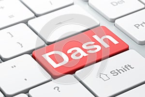 Blockchain concept: Dash on computer keyboard background