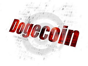 Blockchain concept: Dogecoin on Digital background