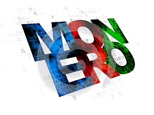 Blockchain concept: Monero on Digital background