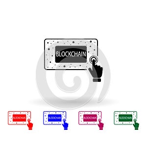 Blockchain concept multi color icon. Simple glyph, flat vector of touch screen icons for ui and ux, website or mobile application