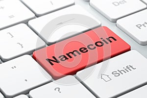 Blockchain concept: Namecoin on computer keyboard background