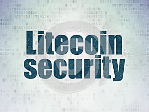 Blockchain concept: Litecoin Security on Digital Data Paper background