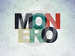 Blockchain concept: Monero on Digital Data Paper background