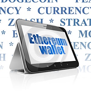 Blockchain concept: Tablet Computer with Ethereum Wallet on display