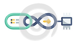 Blockchain Connection Icon, Secure Data Chain, Decentralized Network, vector design Generative AI