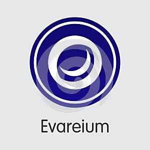 Evareium Virtual Currency. Vector EVM Colored Logo. photo