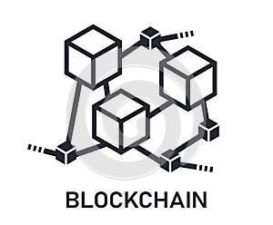 Blockchain cryptography technology vector icon