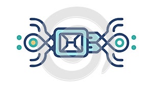 Blockchain Cube Connection Vector Icon, vector design Generative AI