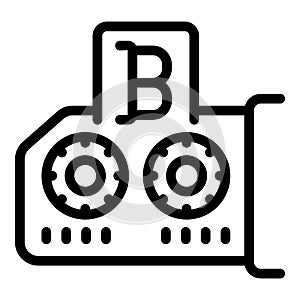 Blockchain currency icon outline vector. Virtual crypto technology
