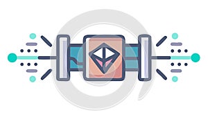 Blockchain Data Link. Secure Digital Connection, vector design Generative AI