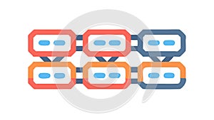 Blockchain Data Link Structure, Digital Security Technology, vector design Generative AI