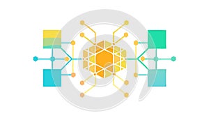 Blockchain Data Network Technology Connection, vector design Generative AI