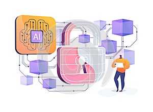 Blockchain for Decentralized Cloud Computing abstract concept vector illustration.