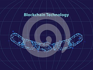 Blockchain Digital Technology Poster Text Vector