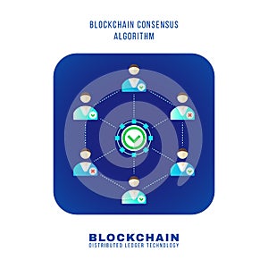 Blockchain distributed ledger technology illustration