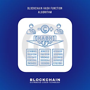 Blockchain distributed ledger technology illustration