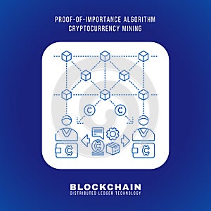 Blockchain distributed ledger technology illustration