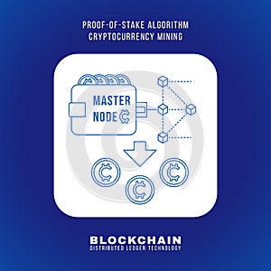 Blockchain distributed ledger technology illustration