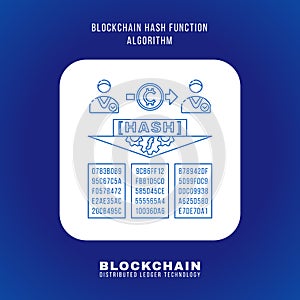 Blockchain distributed ledger technology illustration