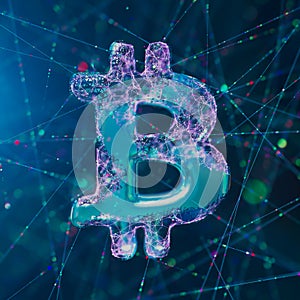 Blockchain encryption for crypto currencies bitcoin financial money records. photo
