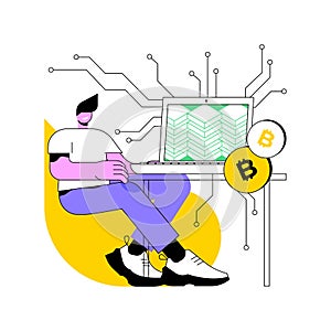 Blockchain engineer isolated cartoon vector illustrations.