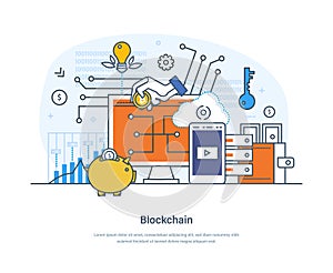 Blockchain financial technology, cryptocurrency development and secure transactions