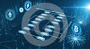 Blockchain Flowchart and Crypto Data Network