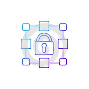 Blockchain gradient linear vector icon