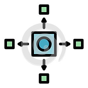 Blockchain group icon vector flat