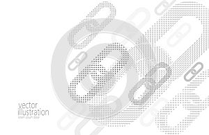 Blockchain hyperlink web computer background. White gray neutral abstract presentation halftone dots point digital