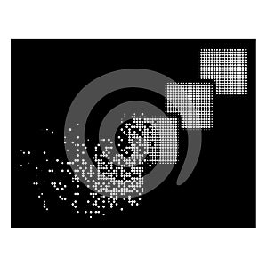 White Dissipated Dot Halftone Blockchain Icon photo