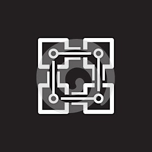 Blockchain Icon. Technology.