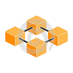 Blockchain Icon. Vector Simple Minimal 96x96 Pictogram