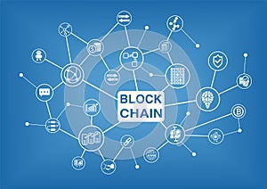 Blockchain illustration background photo