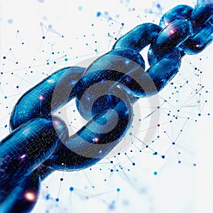 Blockchain Innovation Visualizing Connectivity with a Chain Link Symbolizing Security and Decentralization Concepts photo