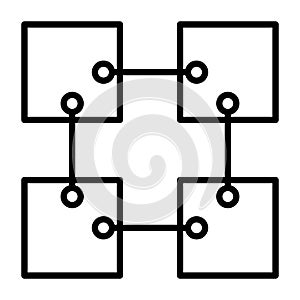 Blockchain Line Icon. Vector Simple Minimal 96x96 Pictogram