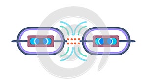 Blockchain Link: Interconnected Digital Security Symbol, vector design Generative AI