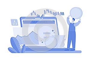 Blockchain Mainnet Illustration concept on white background