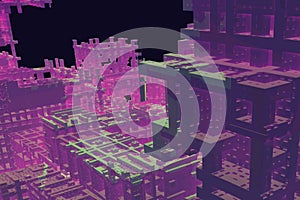 Blockchain metaverse metropolis futuristic cityscape