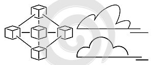Blockchain Network and Cloud Computing Integration in Minimalist Style