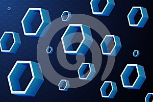 Blockchain network concept , Distributed ledger, computer connection technology, matrix coded background.