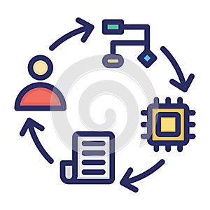 Blockchain network, consensus algorithm, cryptocurrency, proof of time  fully editable vector icons