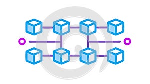Blockchain Network Decentralized System Icon, vector design Generative AI