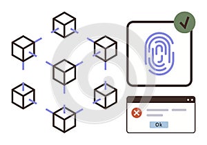 Blockchain Network with Fingerprint Authentication and Access Verification Screen