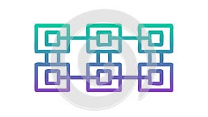 Blockchain Network Icon for Decentralized Technology, vector design Generative AI